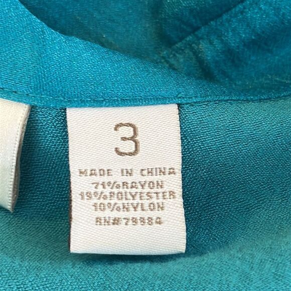 Chico’s Turquoise Peplum Jacket Size 3 (16) XL Sheen Lightweight - Picture 13 of 15